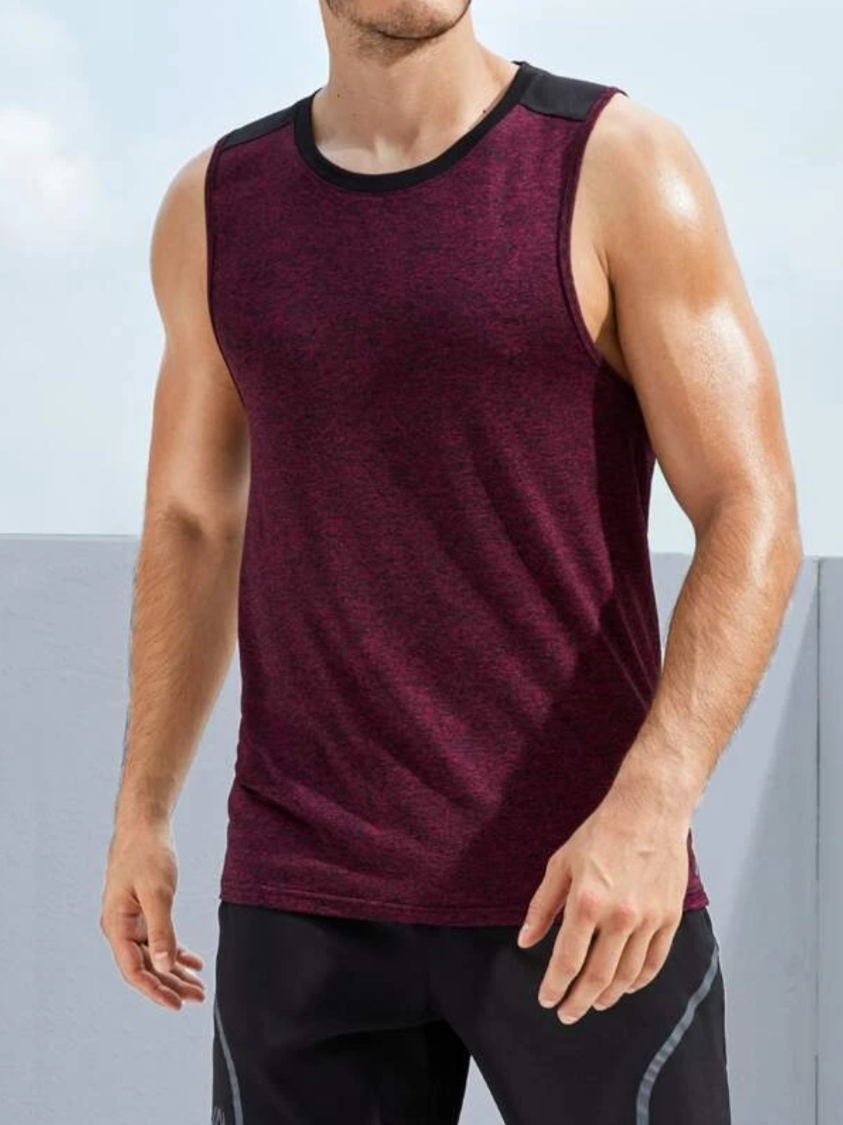 Hombres camiseta deportiva de color combinado