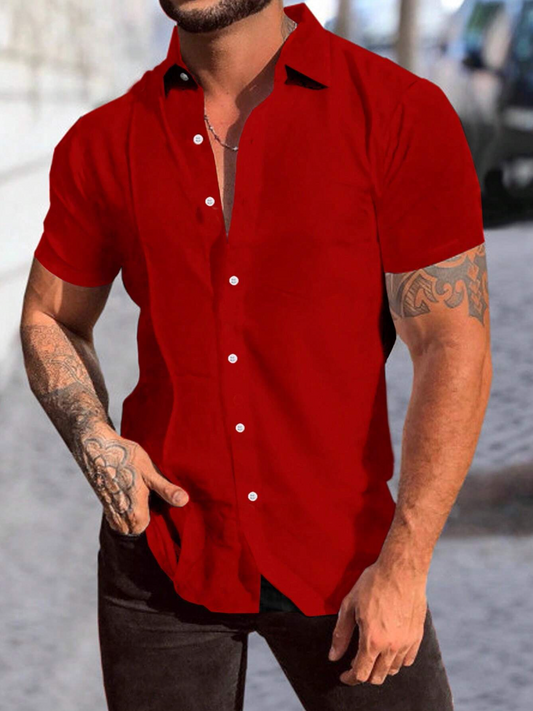 Camisa casual para hombre manga corta