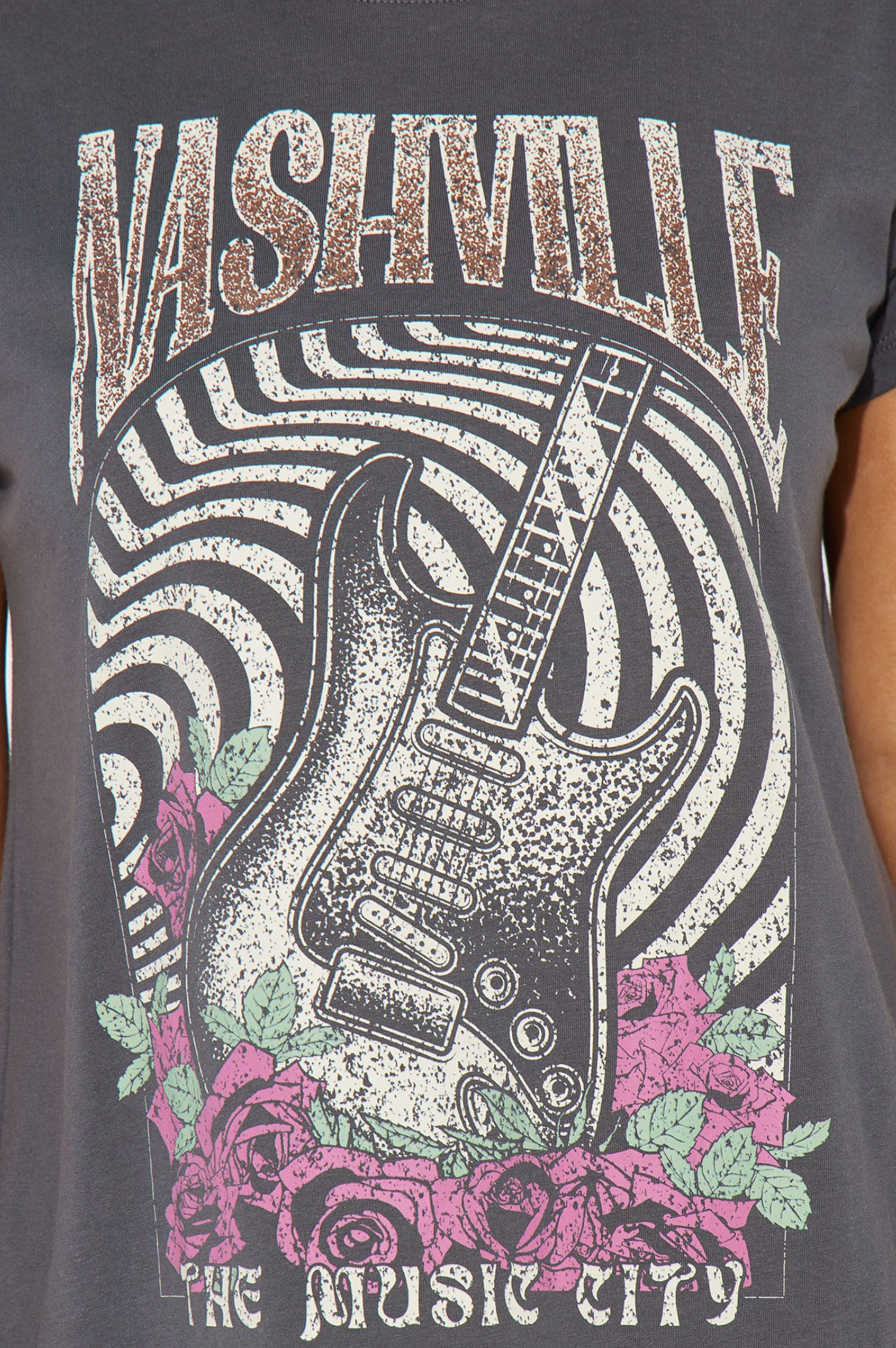 Playera de mujer gráfica de música rock Nashville