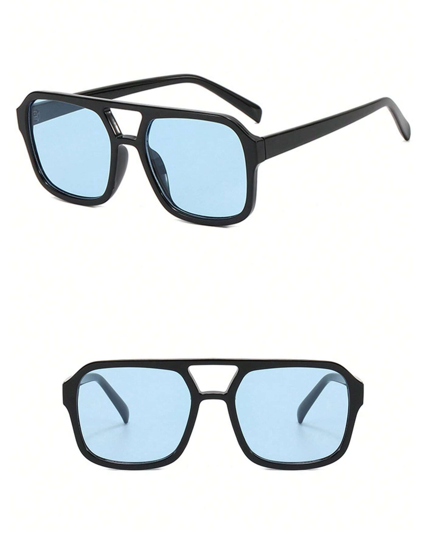 Gafas cuadradas de moda tinte azul